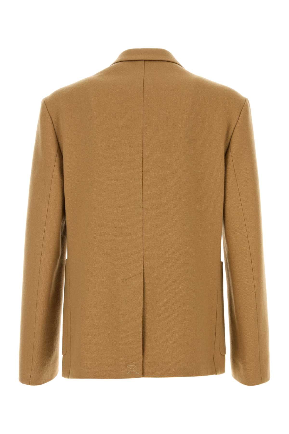 Dries Van Noten Men Camel Wool Blend Barleys Blazer