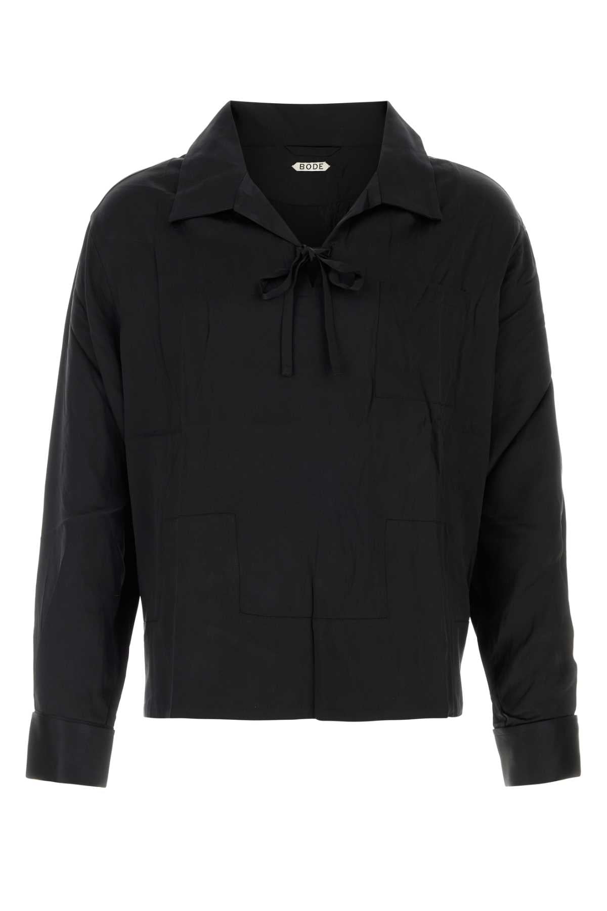 Bode Men Black Satin Maze Blouse