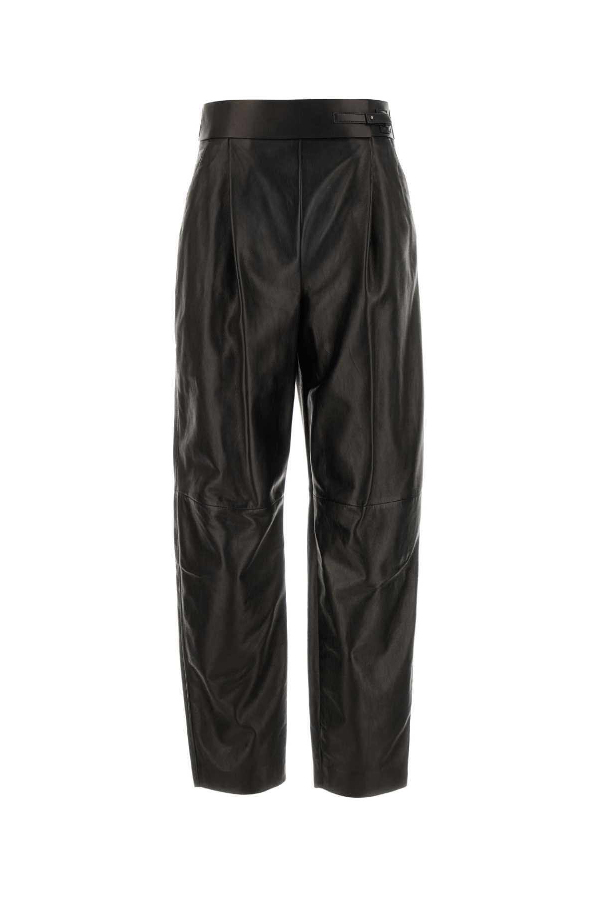 Giorgio Armani Women Black Leather Pant