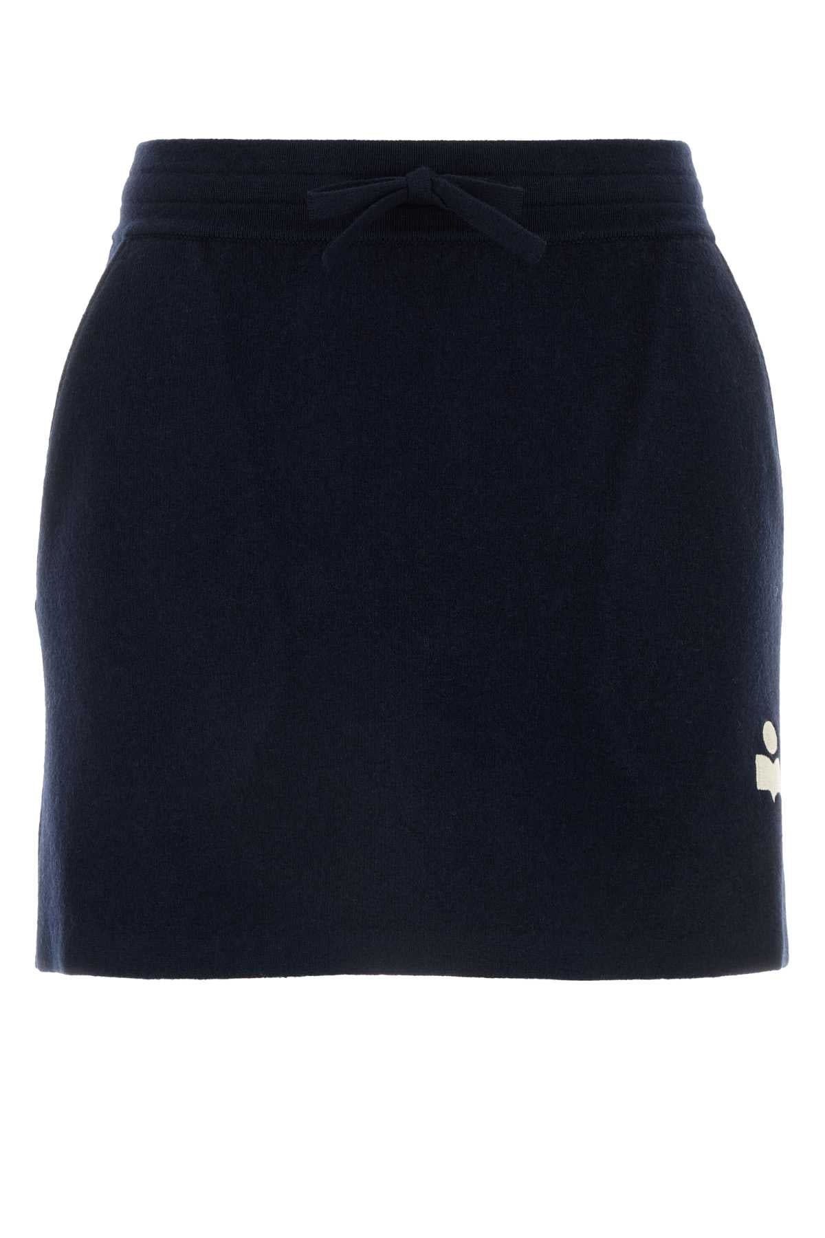 Isabel Marant Etoile Women Midnight Blue Stretch Cotton Blend Amaline Mini Skirt