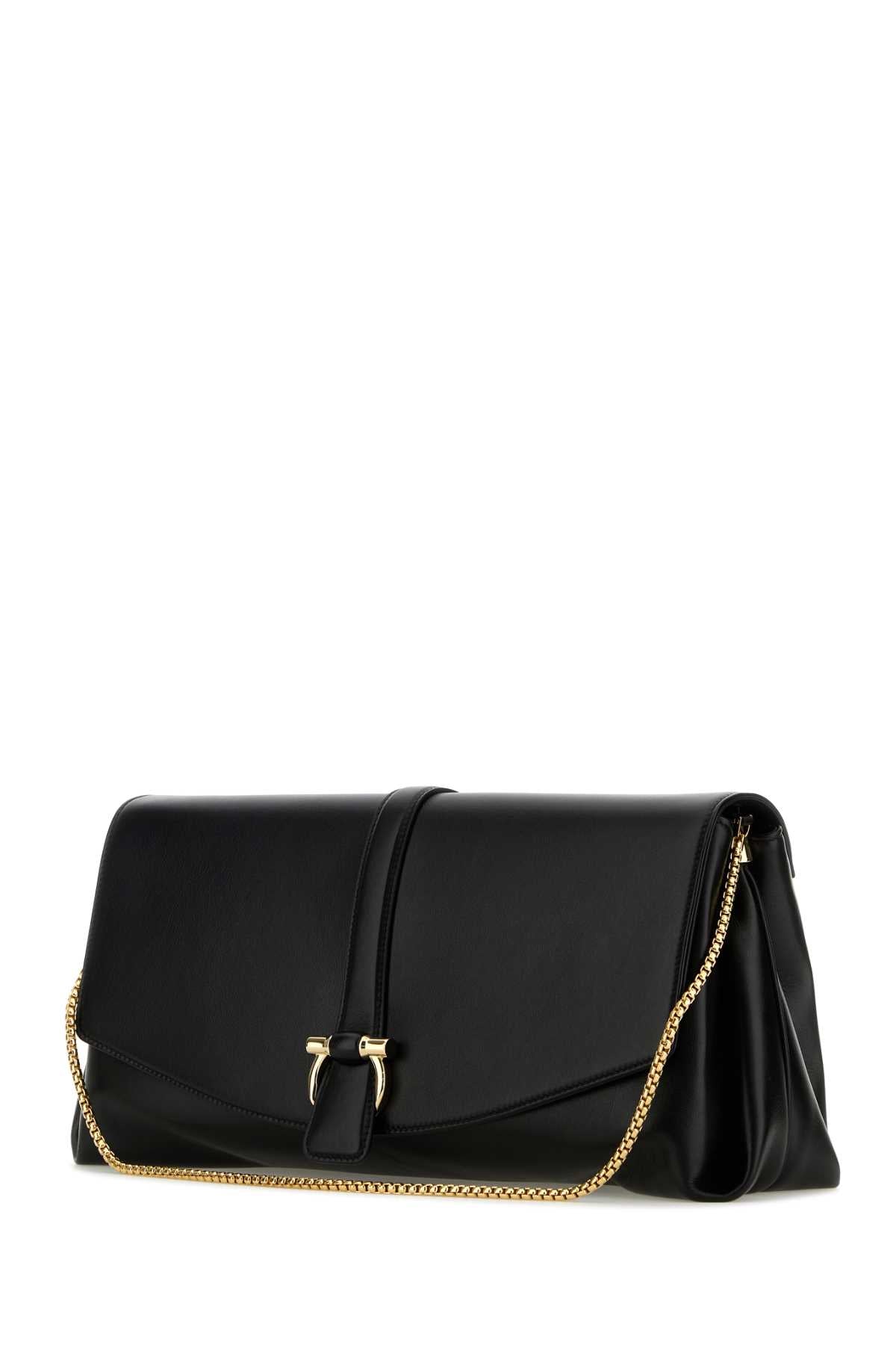Salvatore Ferragamo Women Black Leather Large Crossbody Bag