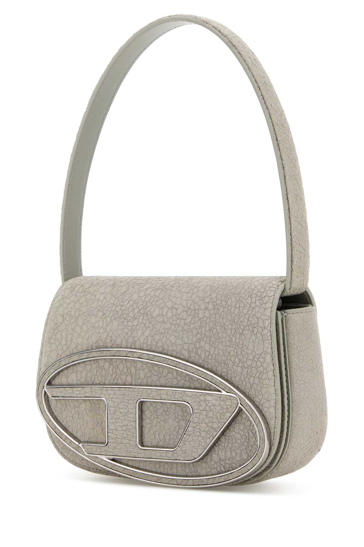 Diesel Women Light Grey Leather 1Dr Shoulder Bag