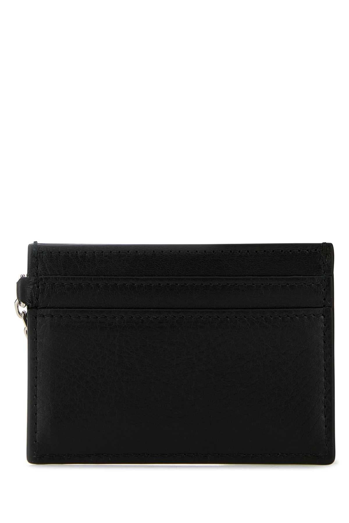 Alexander Mcqueen Women Black Leather Sling Card Holder