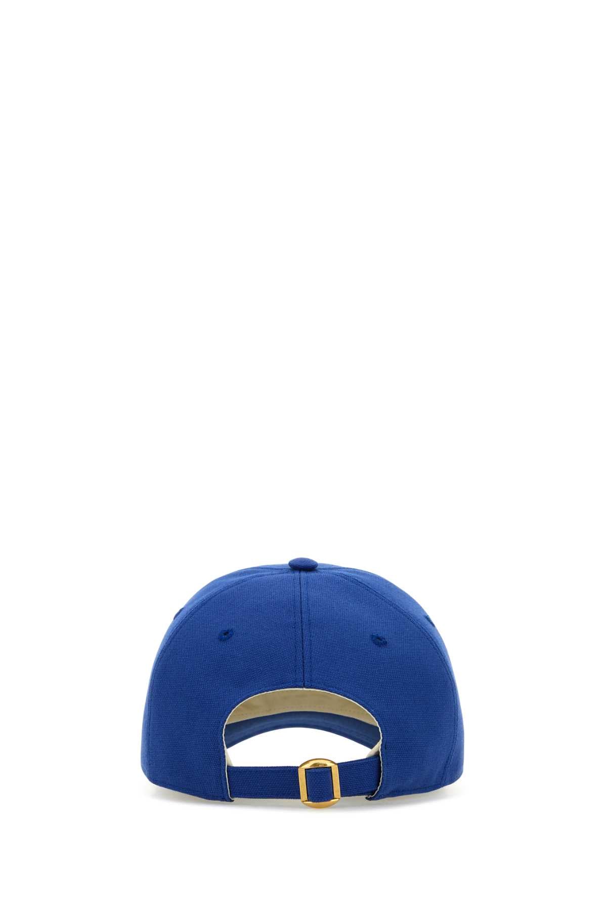 Valentino Garavani Men Electric Blue Cotton Baseball Cap