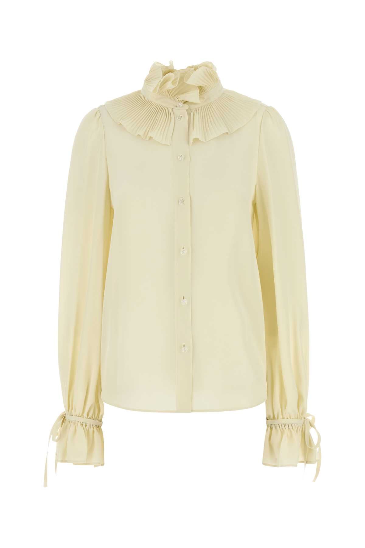 Valentino Garavani Women Cream Crepe Shirt