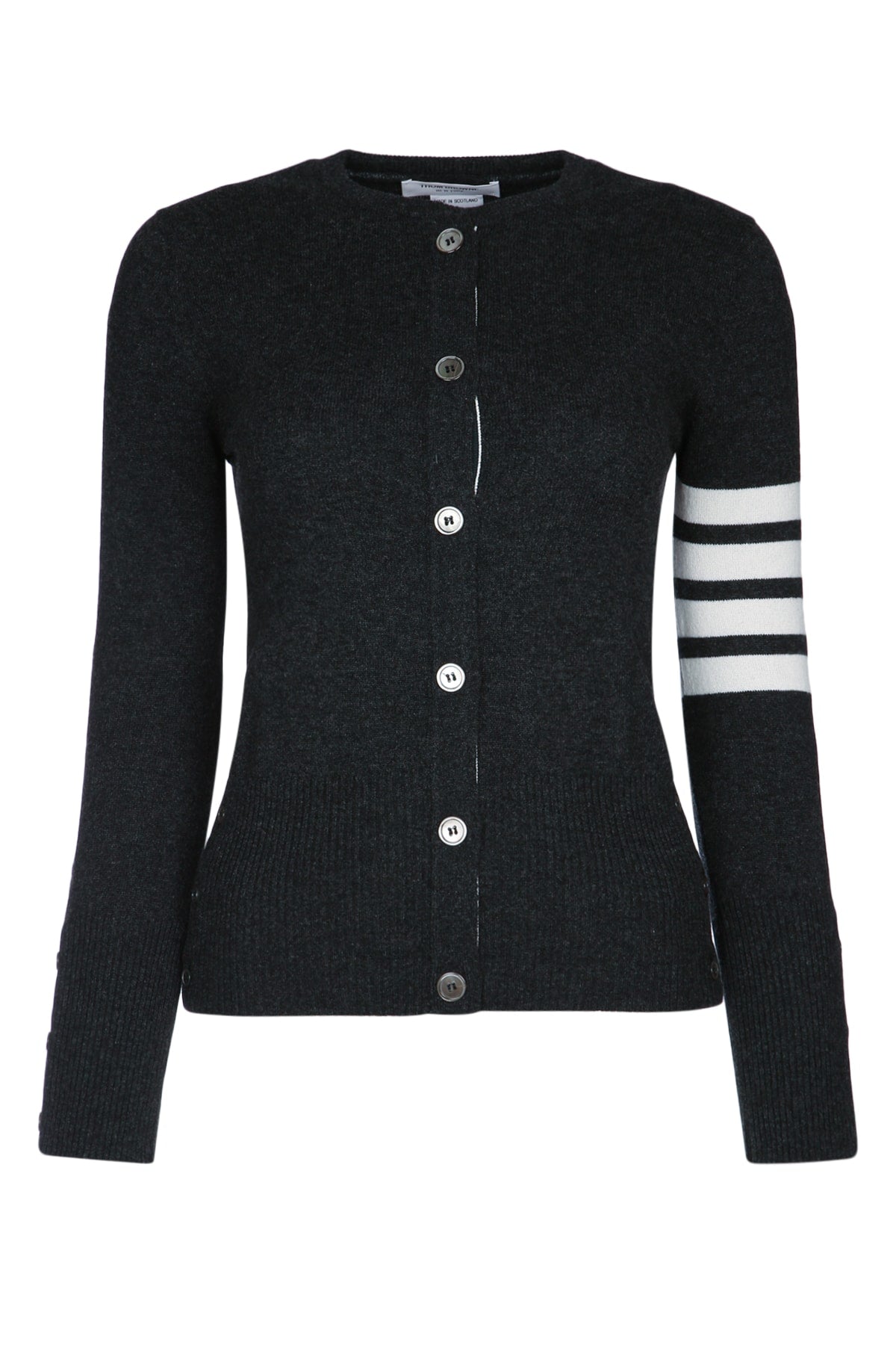 Thom Browne Women Classic Crewneck Cardigan W/ 4 Bar In Cashmere