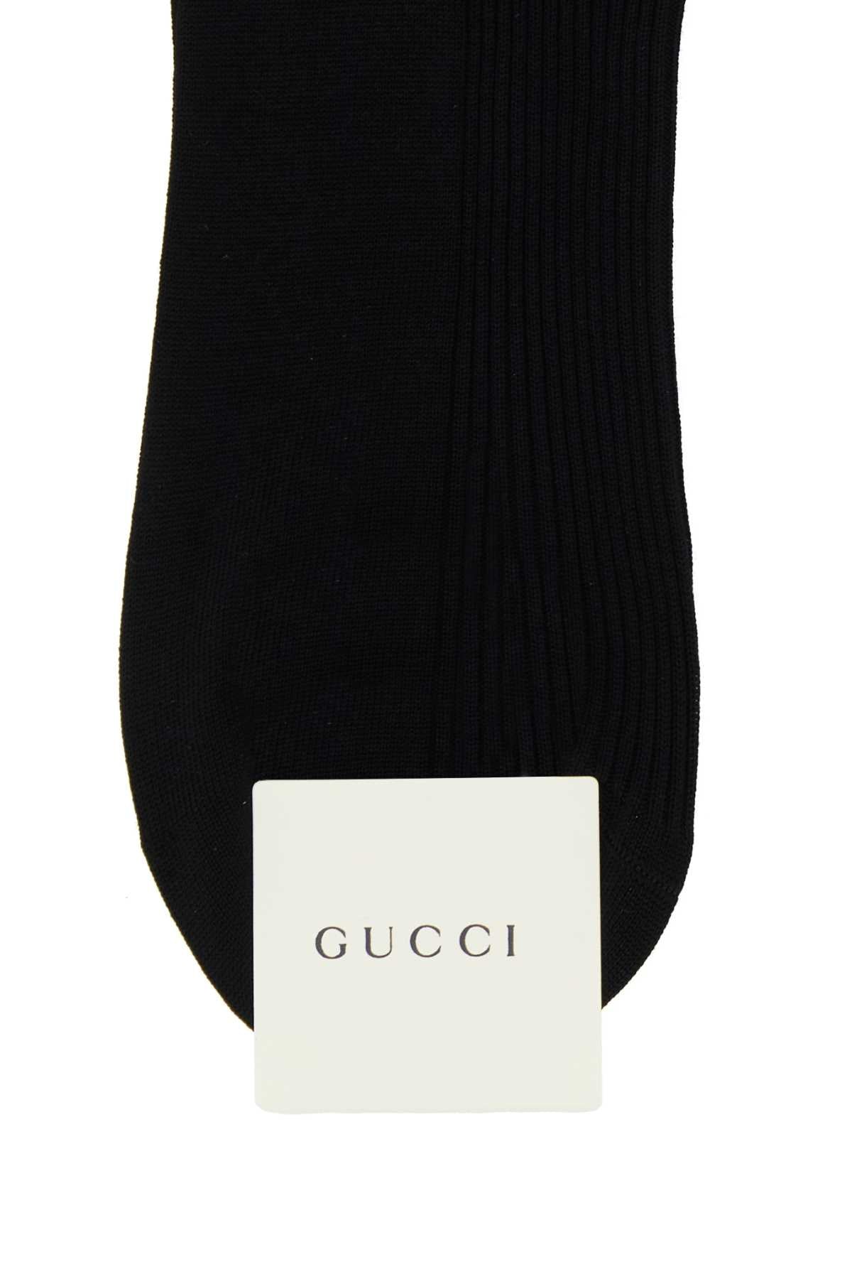 Gucci Men Black Cotton Blend Socks