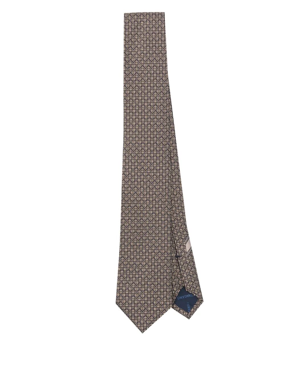 Ferragamo Men Gancini Print Alassio Silk Tie