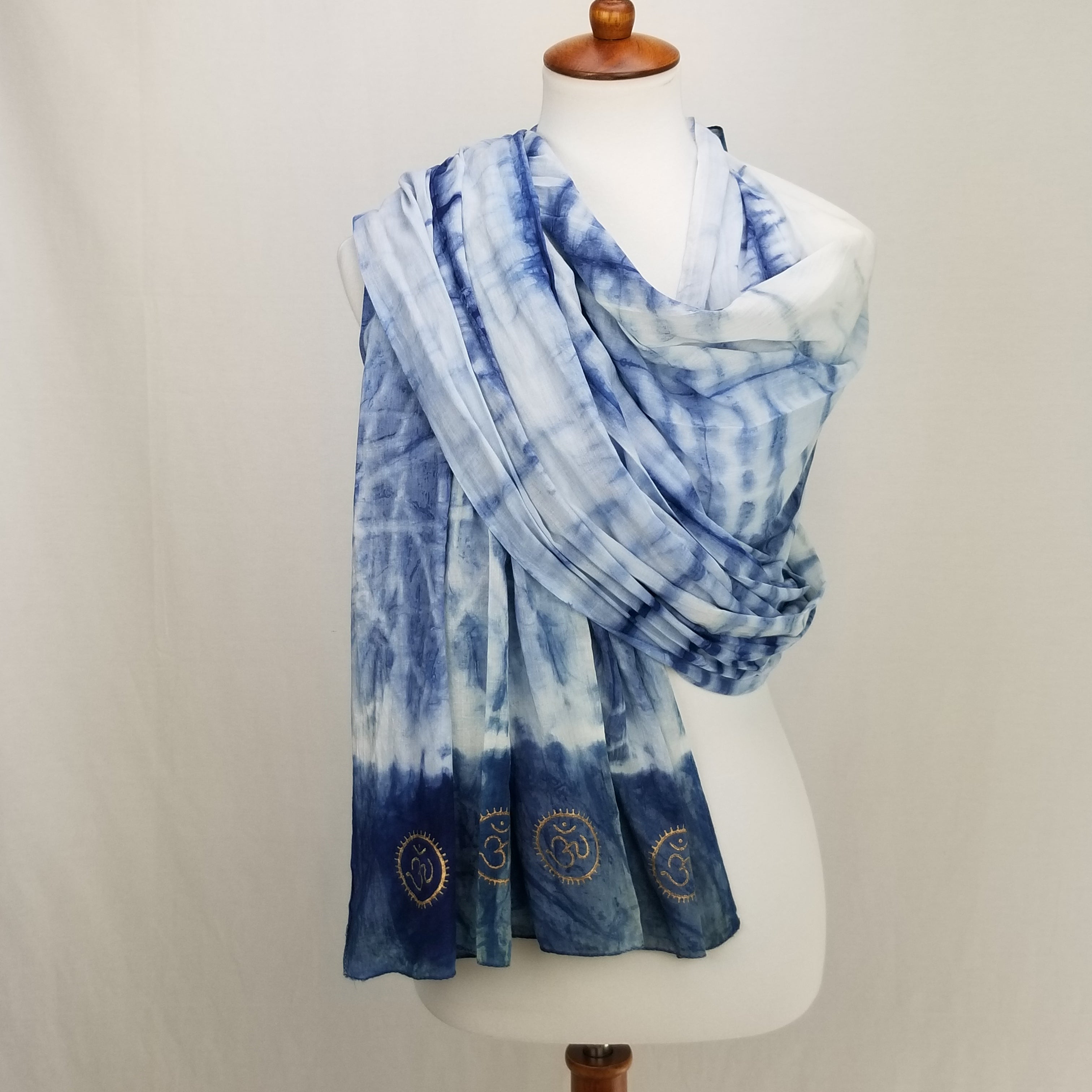 Eternity  Indigo Cotton Scarf by OMSutra