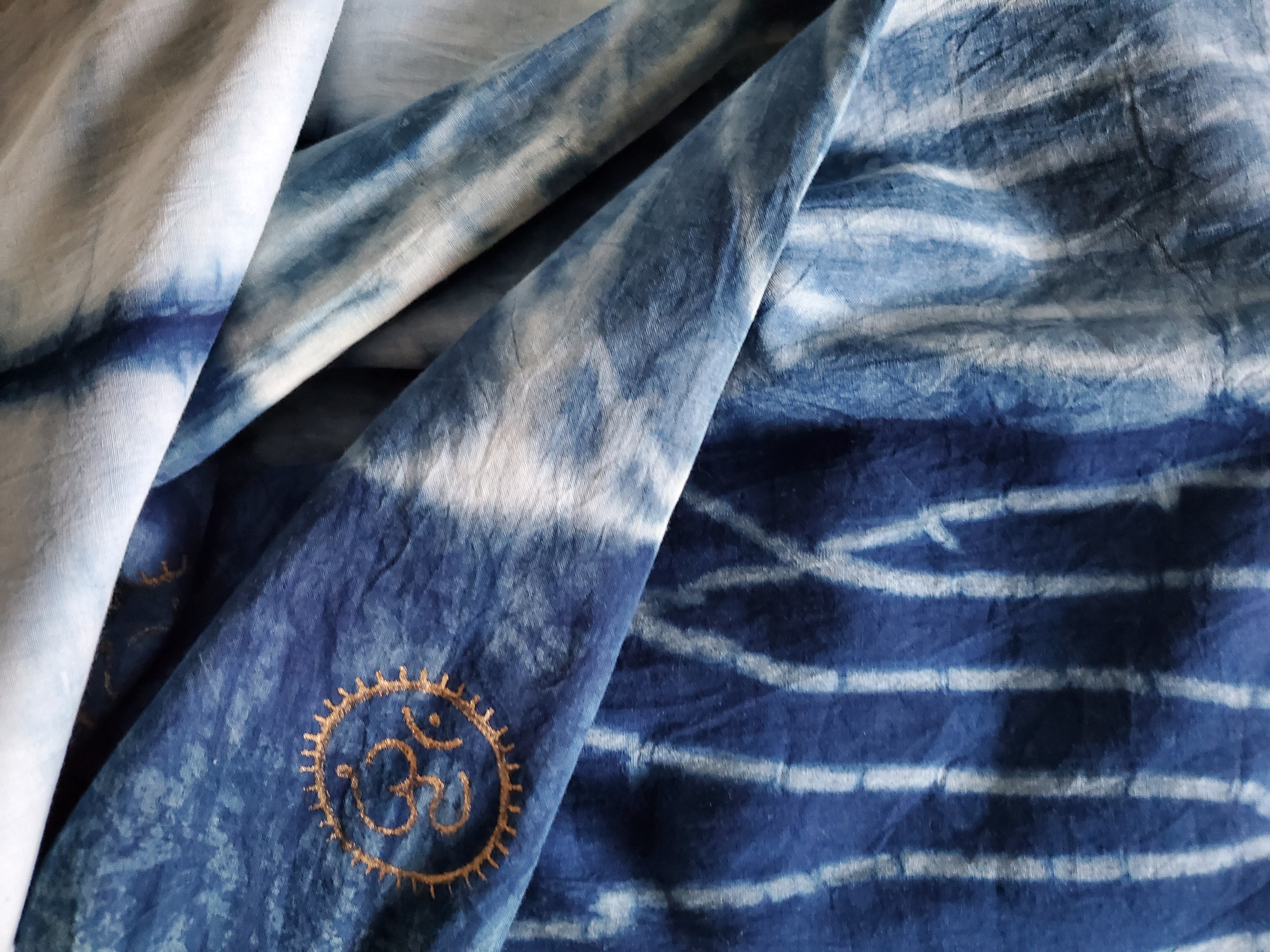 Eternity  Indigo Cotton Scarf by OMSutra