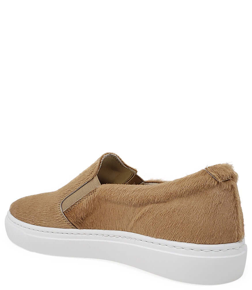 Sand Short Hair Calf Slip On Sneaker