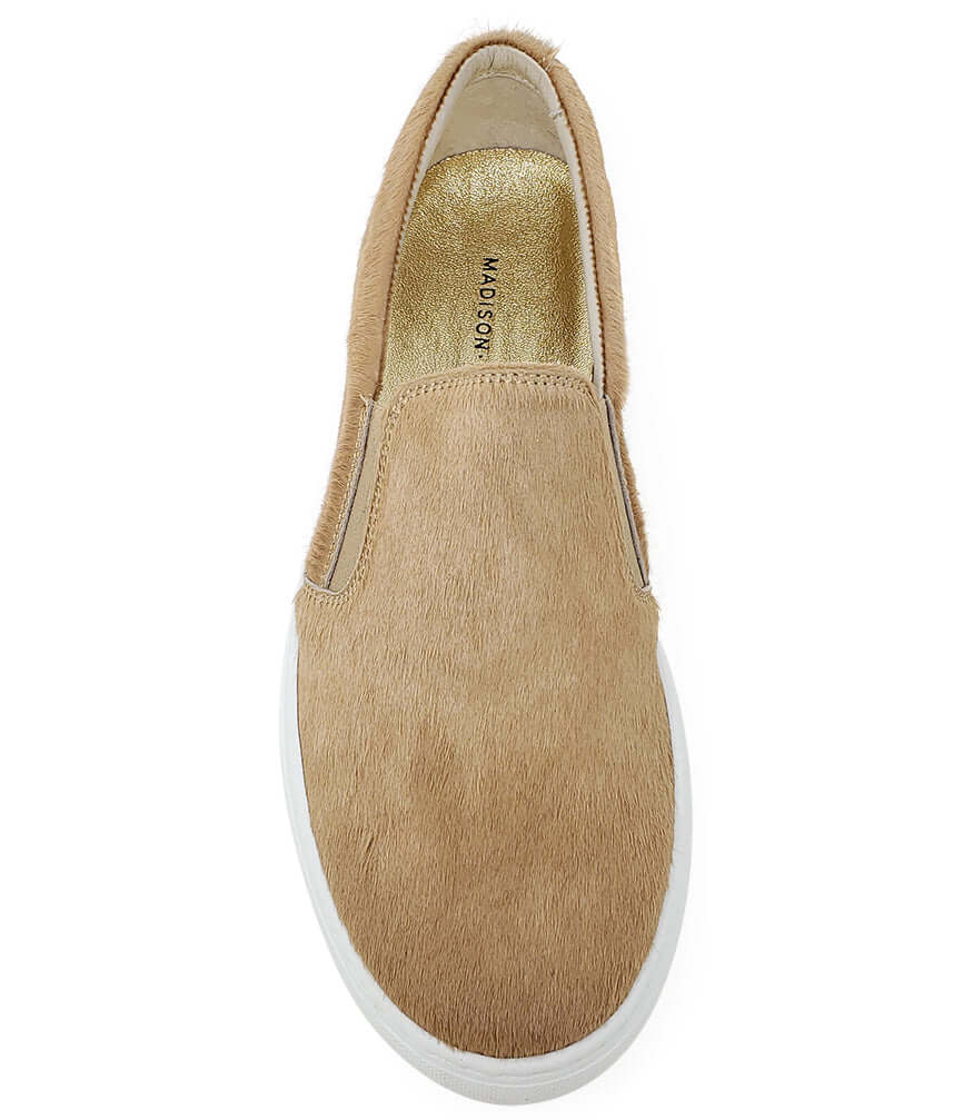 Sand Short Hair Calf Slip On Sneaker