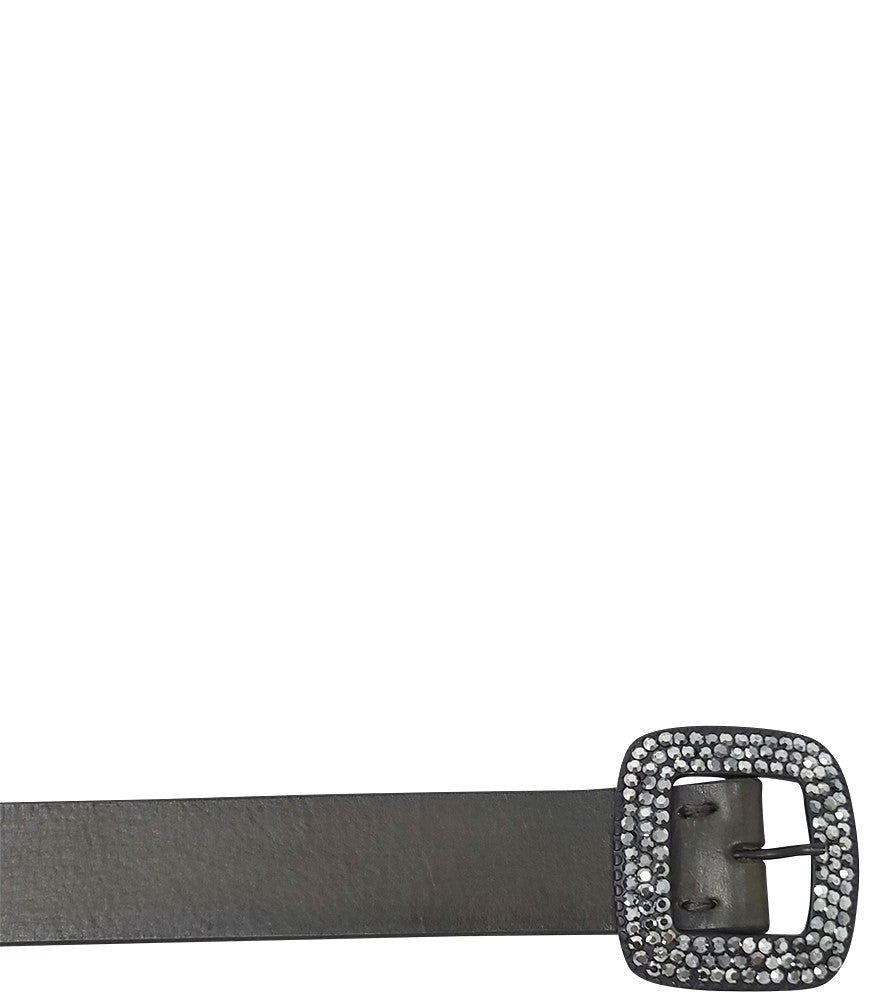 Dk Green Leather Belt