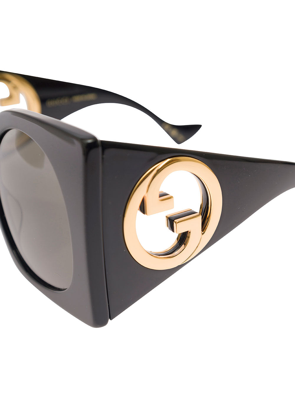 Gucci Women 'Gg1254s' Black Square Sunglasses With Interlocking G Cut-Out In Shiny Acetate Woman