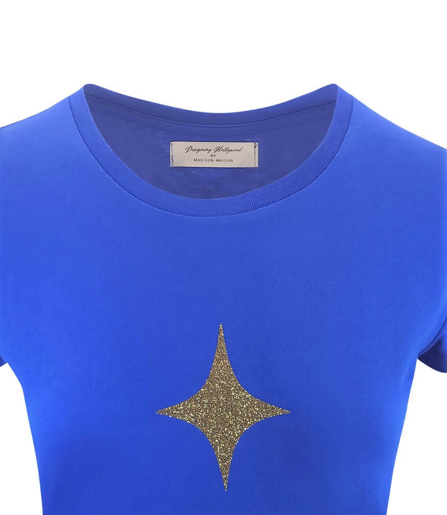 Designing Hollywood X Madison Maison™ Cotton Mid Blue Star Lady T Shirt