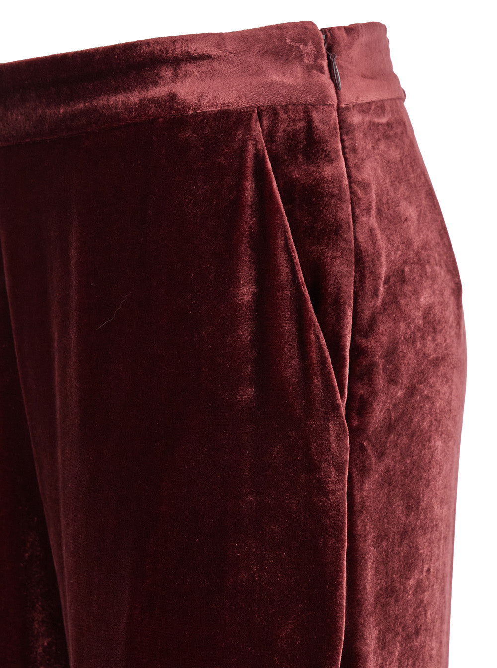 Etro Women Red Pants With Elastic Waistband In Velvet Woman