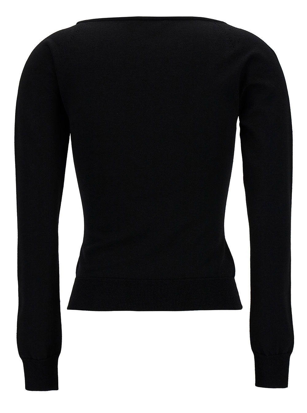 Alexander Mcqueen Women Black Top With Square Neckline In Viscose Blend Woman