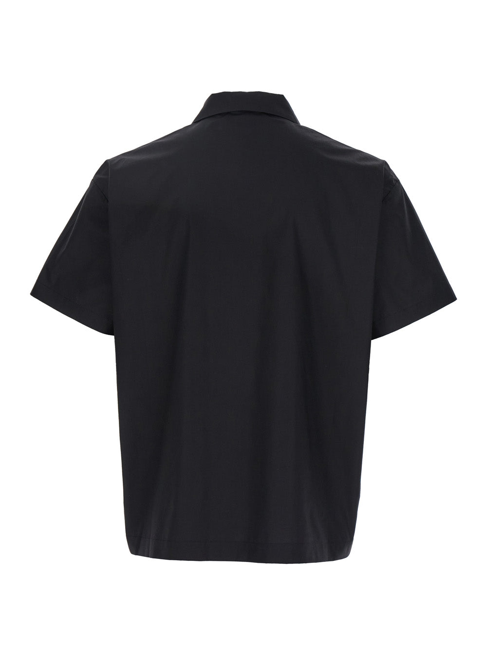Coperni Men Black Shirt With Classic Collar And Print On The Front In Cotton Man
