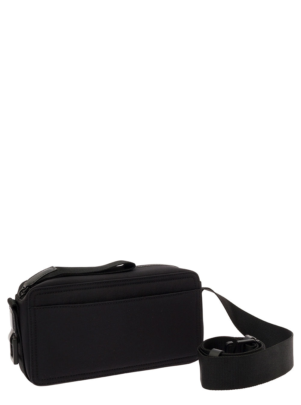 Jacquemus Men 'Le Cuerda Horizontal' Black Messenger Bag With Logo Lettering Detail In Cotton Man