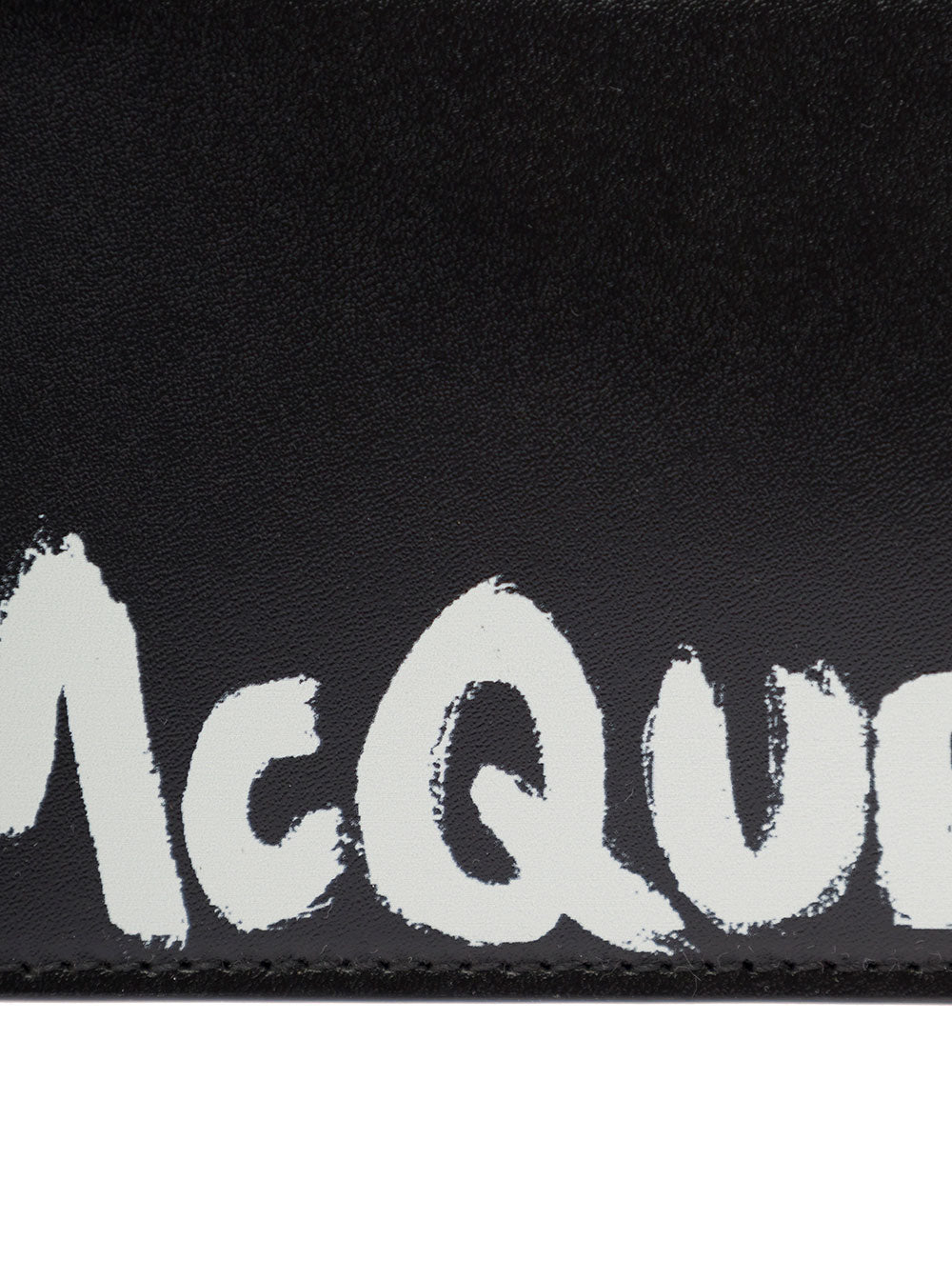 Alexander Mcqueen Men Black Card-Holder With Contrasting Graffiti Logo In Smooth Leather Man