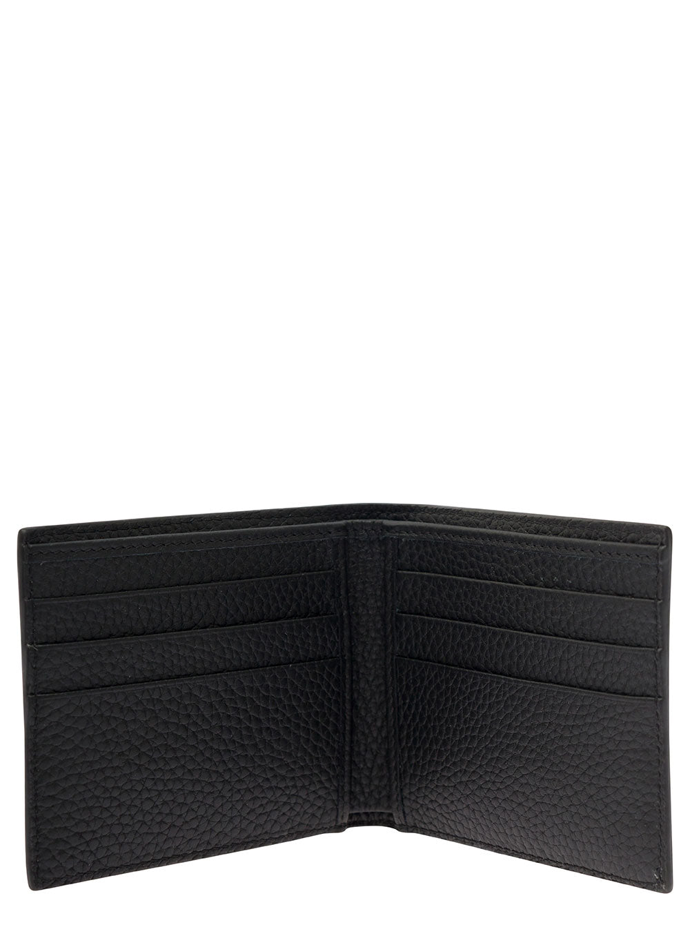 Dolce & Gabbana Men Black Bifold Wallet With Quilted Leather In Leather Man