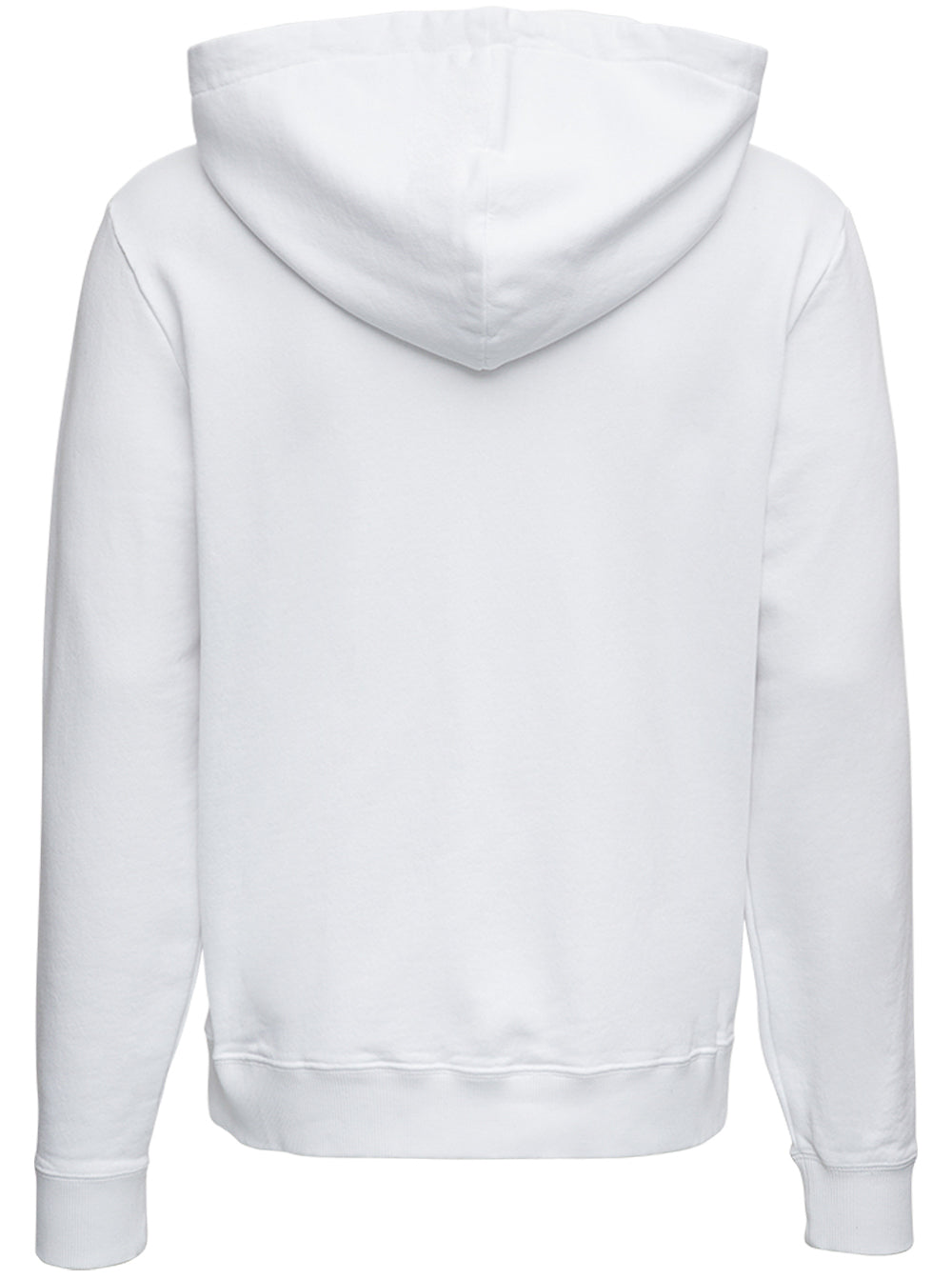 Saint Laurent Men White Hoodie With Drawstring Hood And Logo Lettering On The Front In Cotton Man