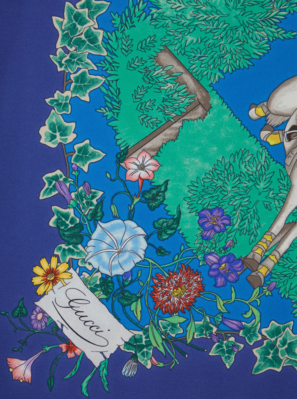 Gucci Women Blue Scarf With All-Over Print And Logo Detail In Silk Woman