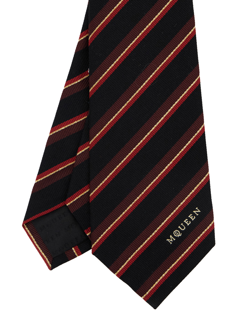 Alexander Mcqueen Men Multicolor Tie With Striped Motif In Wool Man