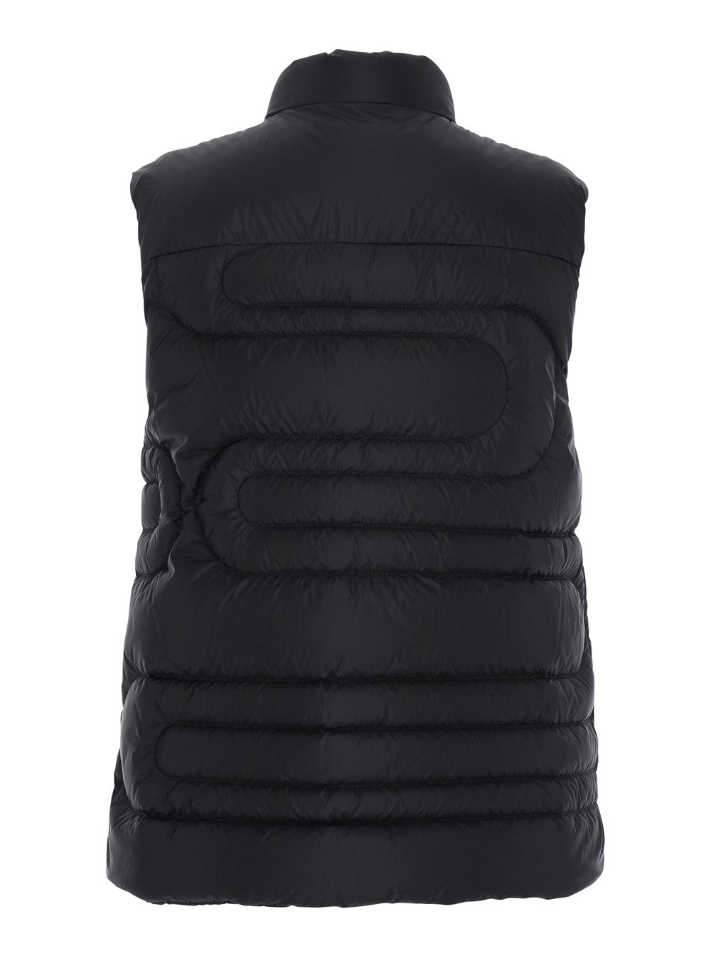 Moncler Women 'Xihu' Black Sleeveless Down Jacket With Logo Patch On The Front In Tech Fabric Woman