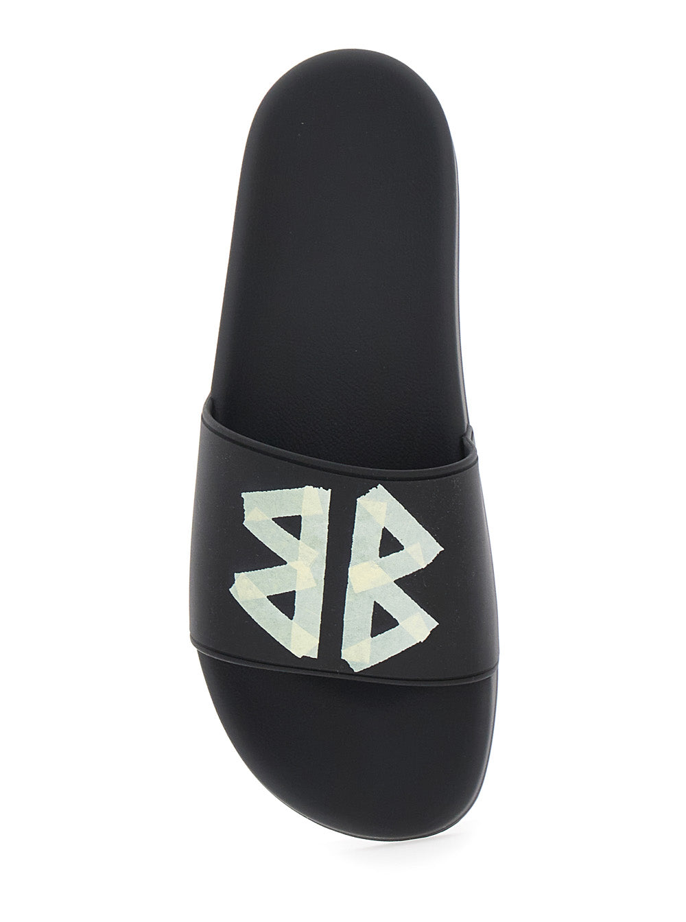 Balenciaga Men Black Sandals With Maxi Contrasting Logo In Tech Fabric Man