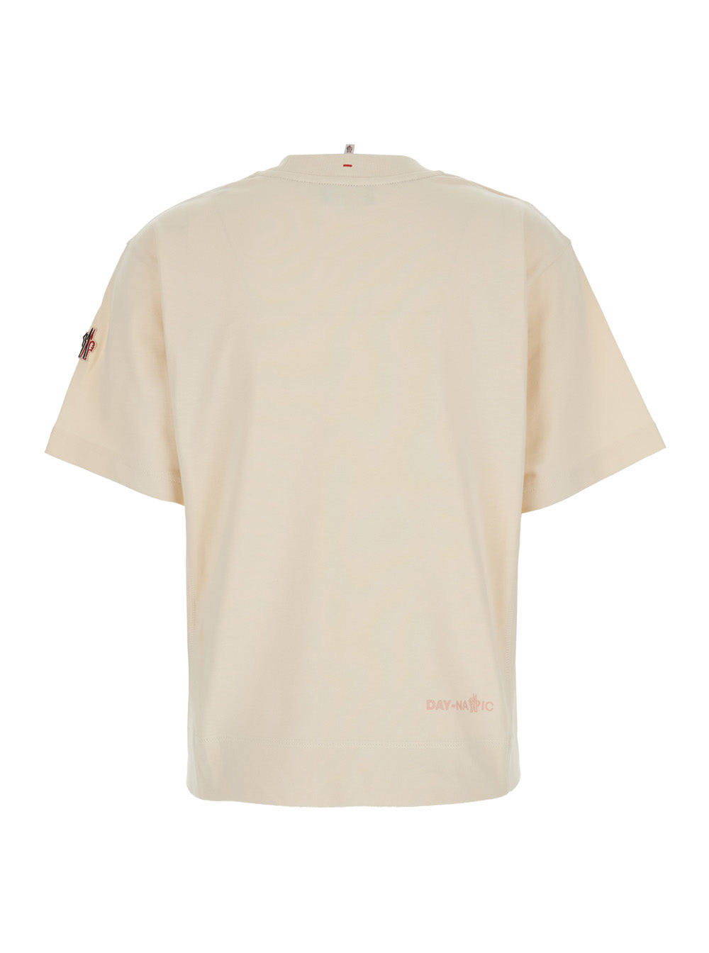 Moncler Grenoble Women White T-Shirt With Logo Printed On The Front And Logo Patch On The Sleeve In Cotton Man