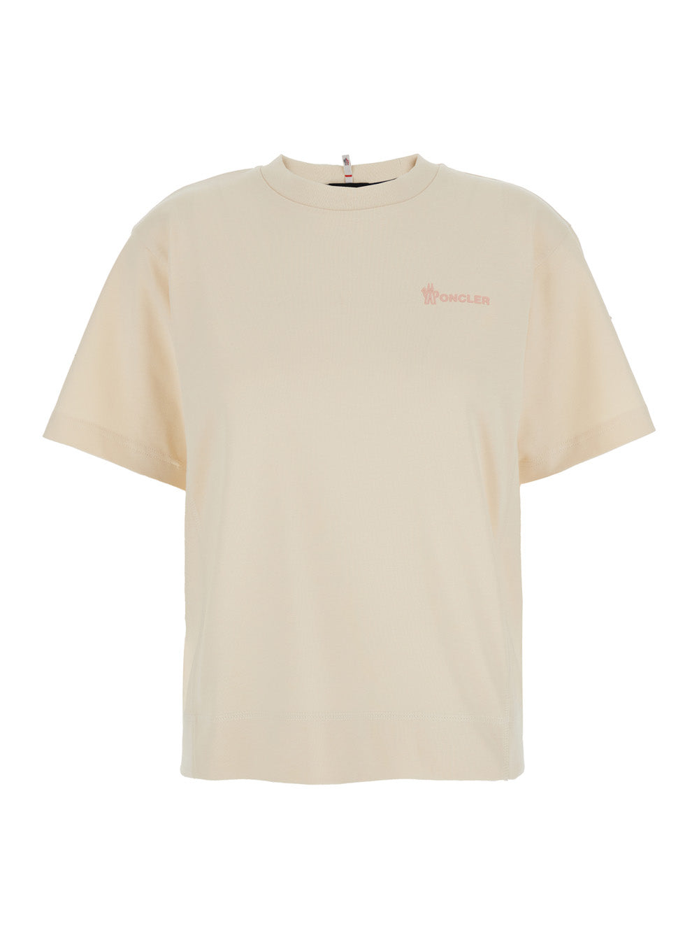 Moncler Grenoble Women White T-Shirt With Logo Printed On The Front And Logo Patch On The Sleeve In Cotton Man