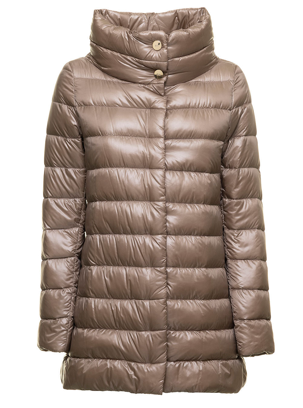 Herno Women Herno Woman's Amelia Taupe Colored Nylon Down Jacket