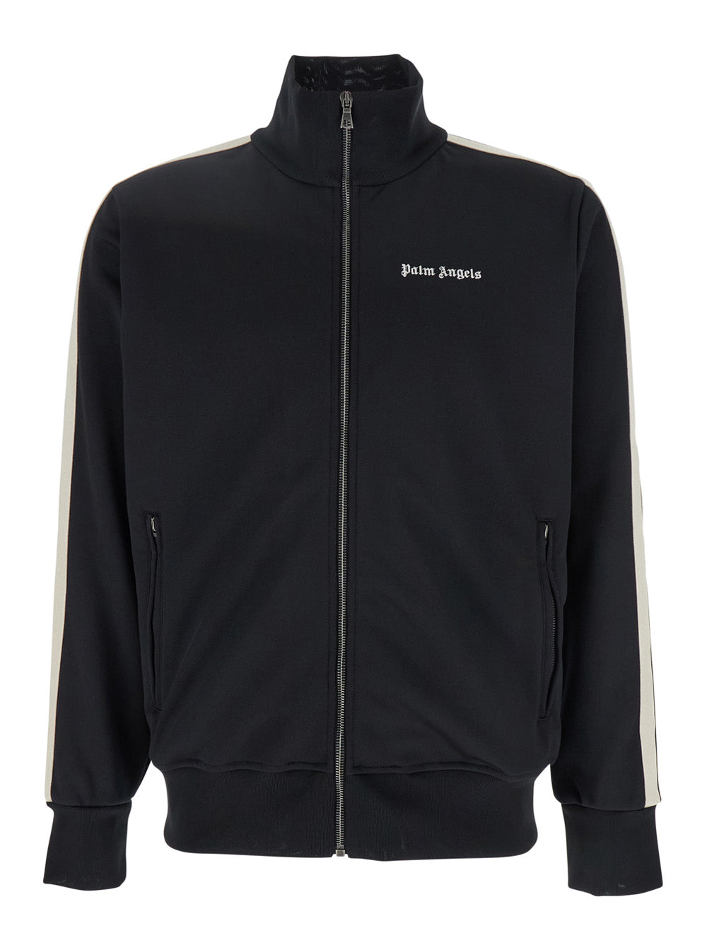 Palm Angels Men 'Classic Logo' Black Sweatshirt With Logo Printed On The Front In Tech Fabric Man