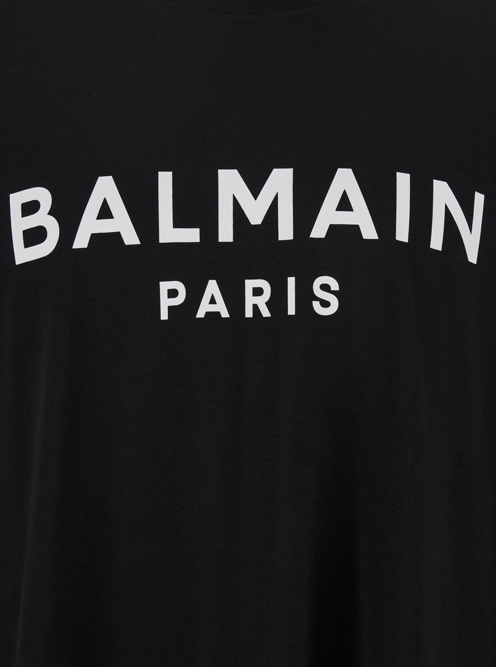Balmain Men Black Crewneck T-Shirt With Logo Lettering On The Front In Cotton Man
