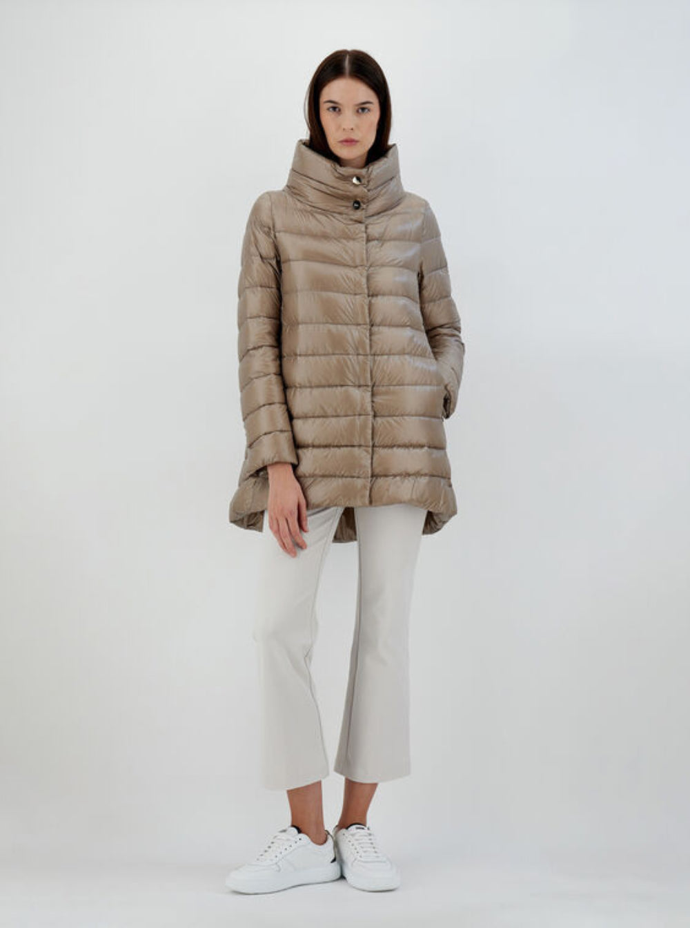 Herno Women Herno Woman's Amelia Taupe Colored Nylon Down Jacket