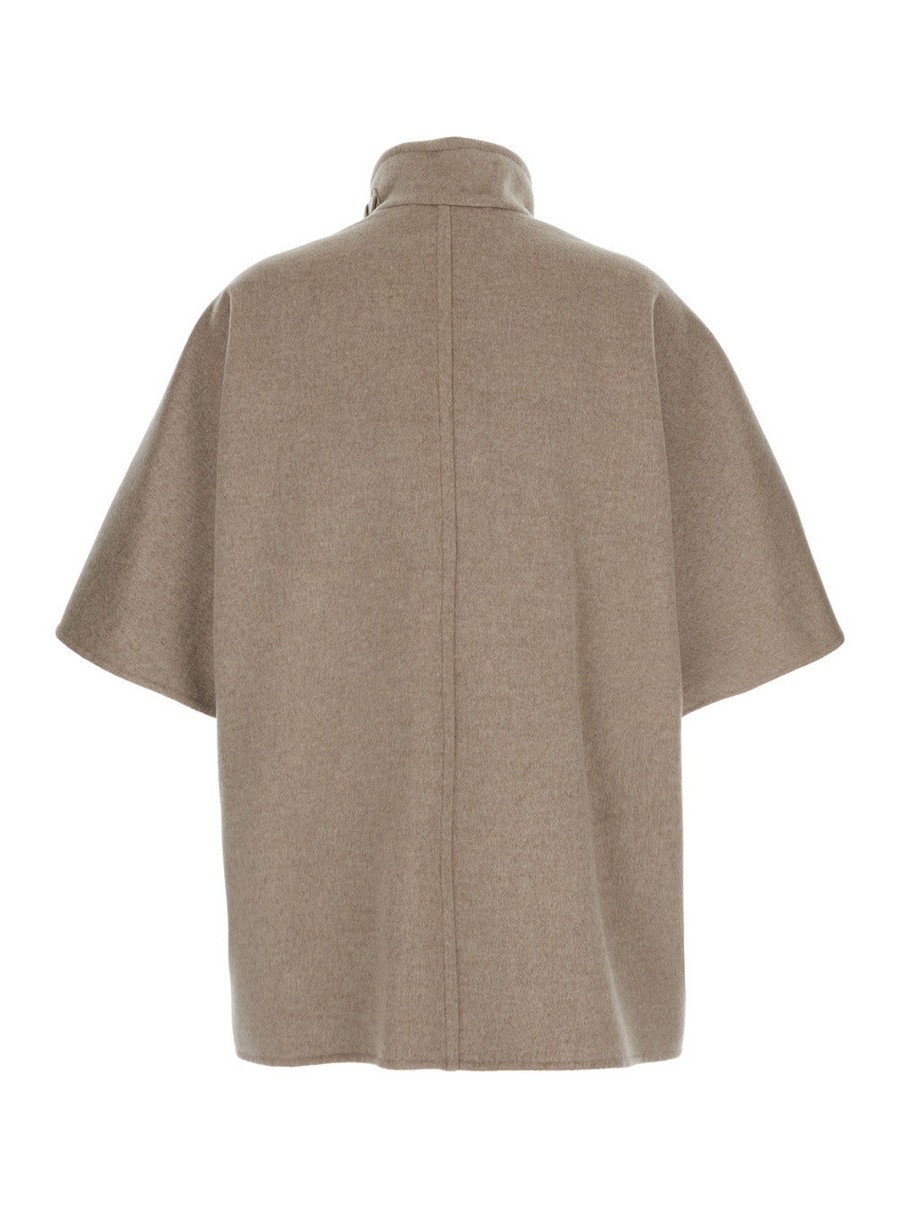 Max Mara Women 'Derrik' Beige Turtleneck Cape With Buckle Detail On The Collar In Cashmere Woman