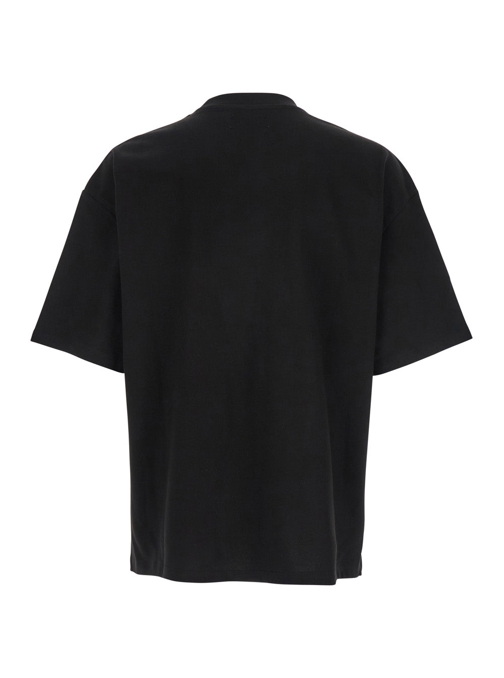 Amiri Men Black Crewneck T-Shirt With Logo Embroidery On The Front In Cotton Man