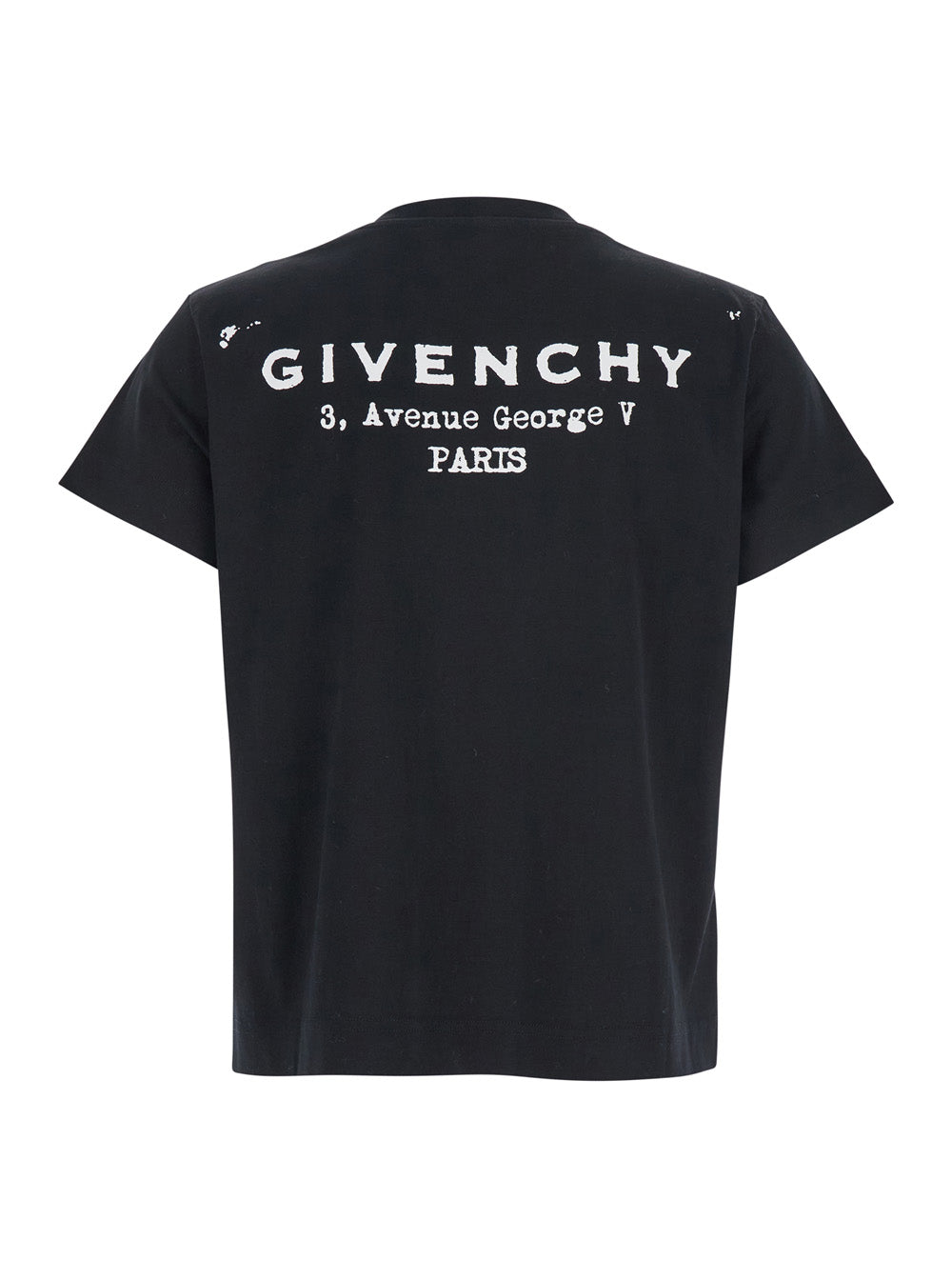 Givenchy Women Black Crewneck T-Shirt With Logo Lettering On Front And Rear In Cotton Woman