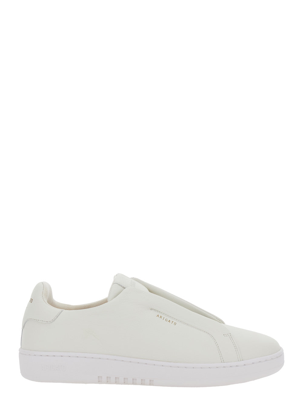 Axel Arigato Men 'Dice Laceless' White Low Top Sneakers With Logo Lettering On Side And Heel In Leather Man