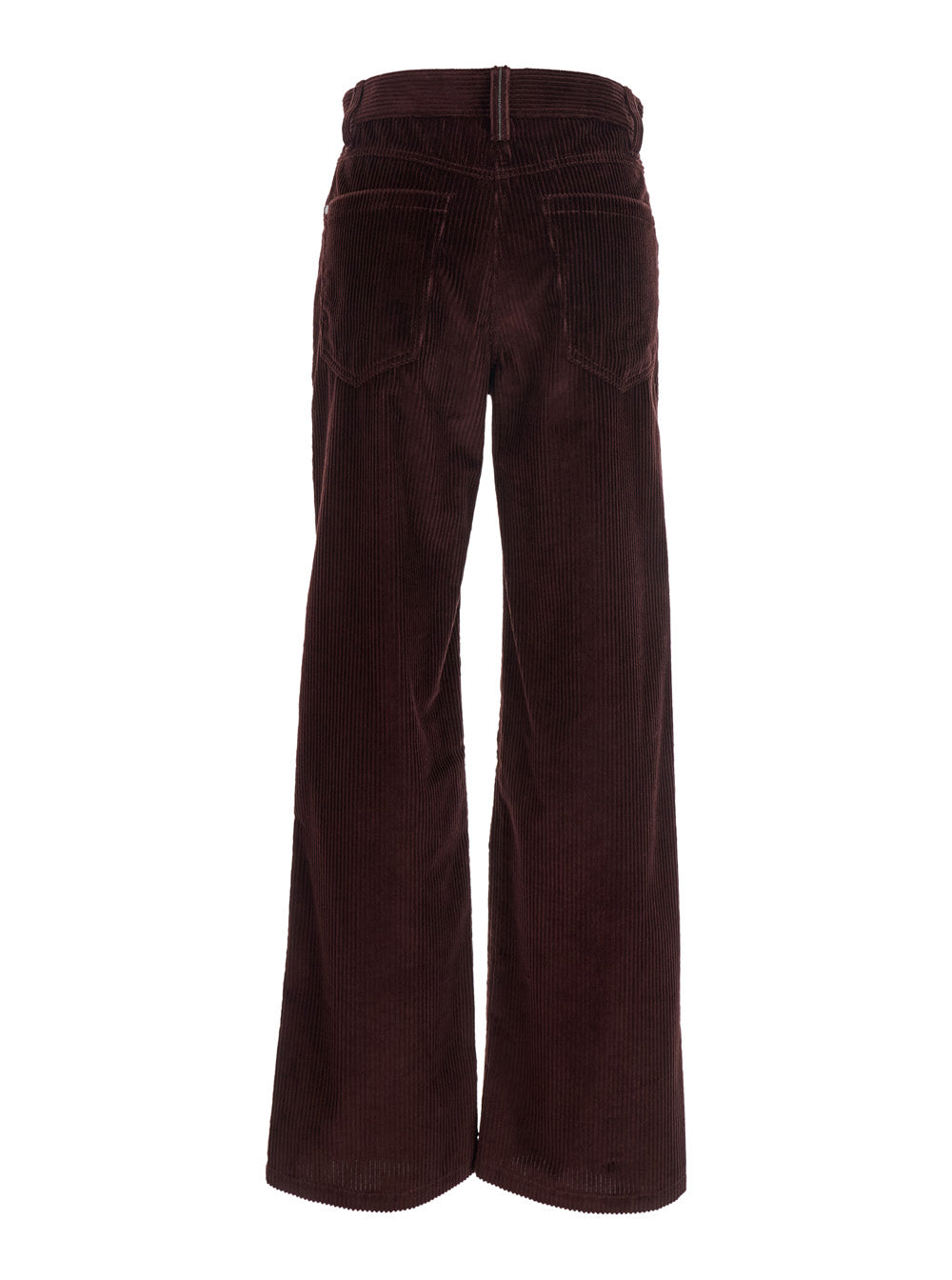 Brunello Cucinelli Women Bordeaux Corduroy Pants With Concealed Front Closure In Cotton Woman
