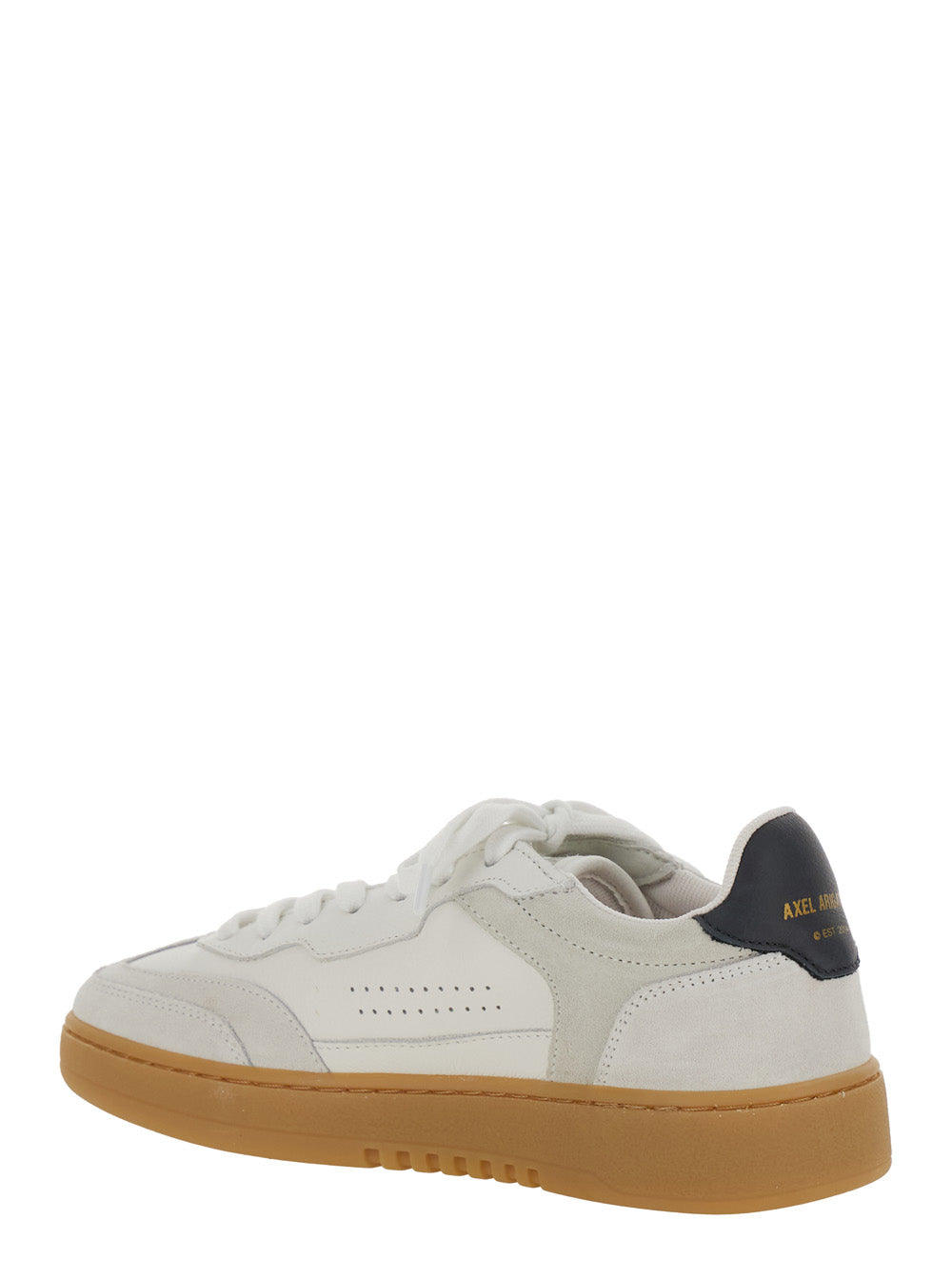 Axel Arigato Women 'Dice T-Toe' White Low Top Sneakers With Logo Patch On The Tongue And Logo Lettering On The Rear In Leather Man