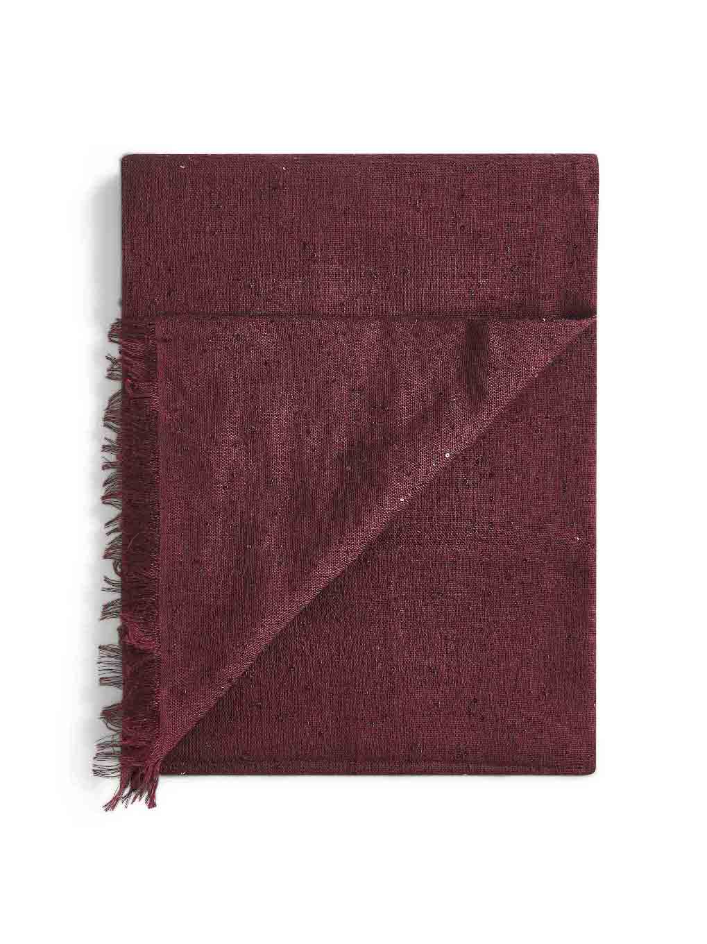 Brunello Cucinelli Women Burgundy Diamante Cashmere And Silk Scarf