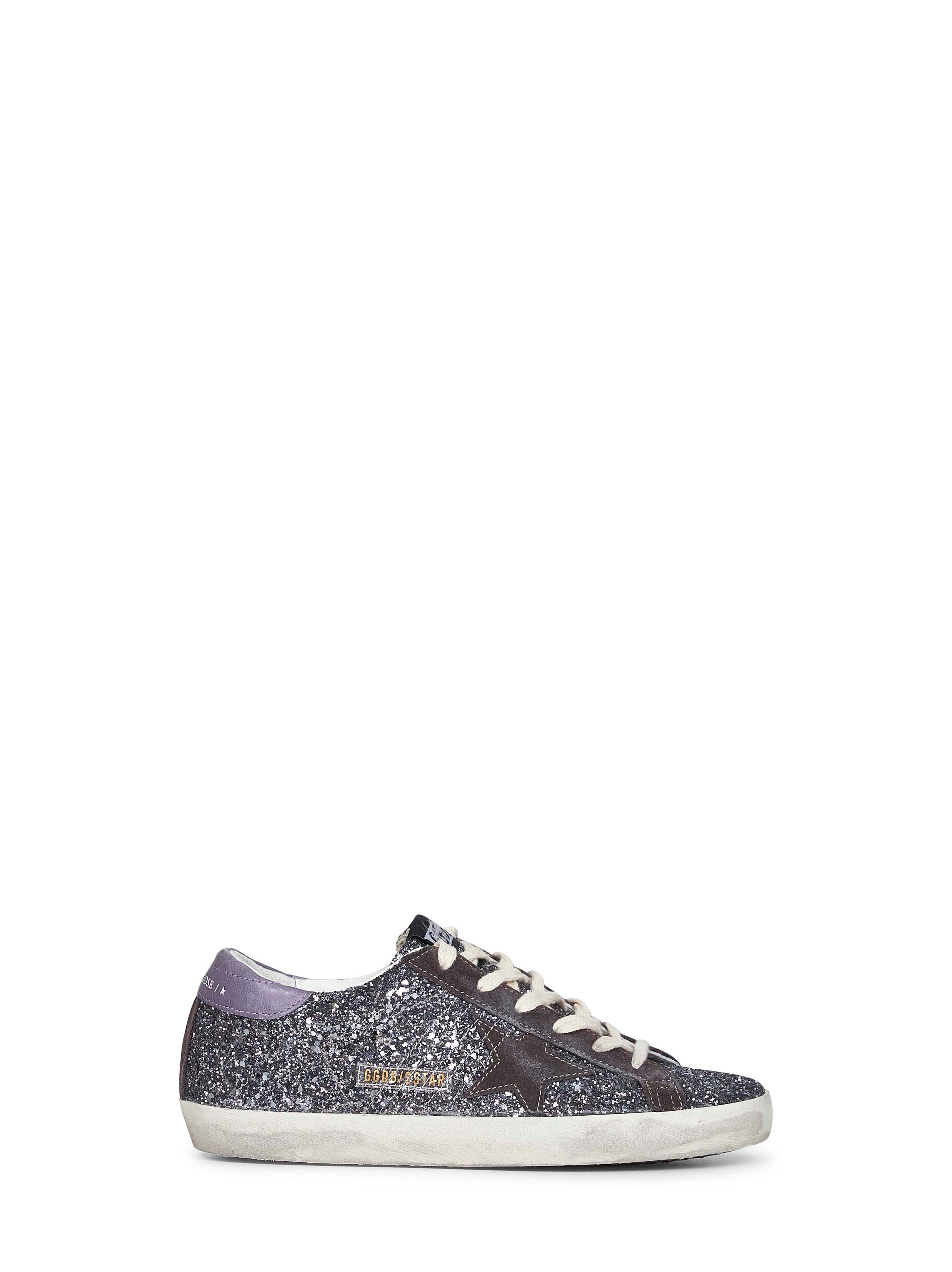 Golden Goose Women Light Anthracite Glitter Super-Star Sneakers