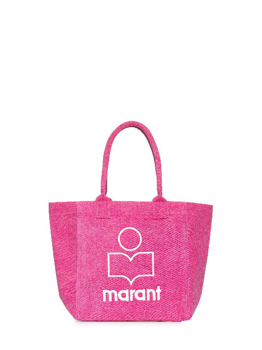 Isabel Marant Women Small Yenky Bag In Faded-Effect Cotton With Logo