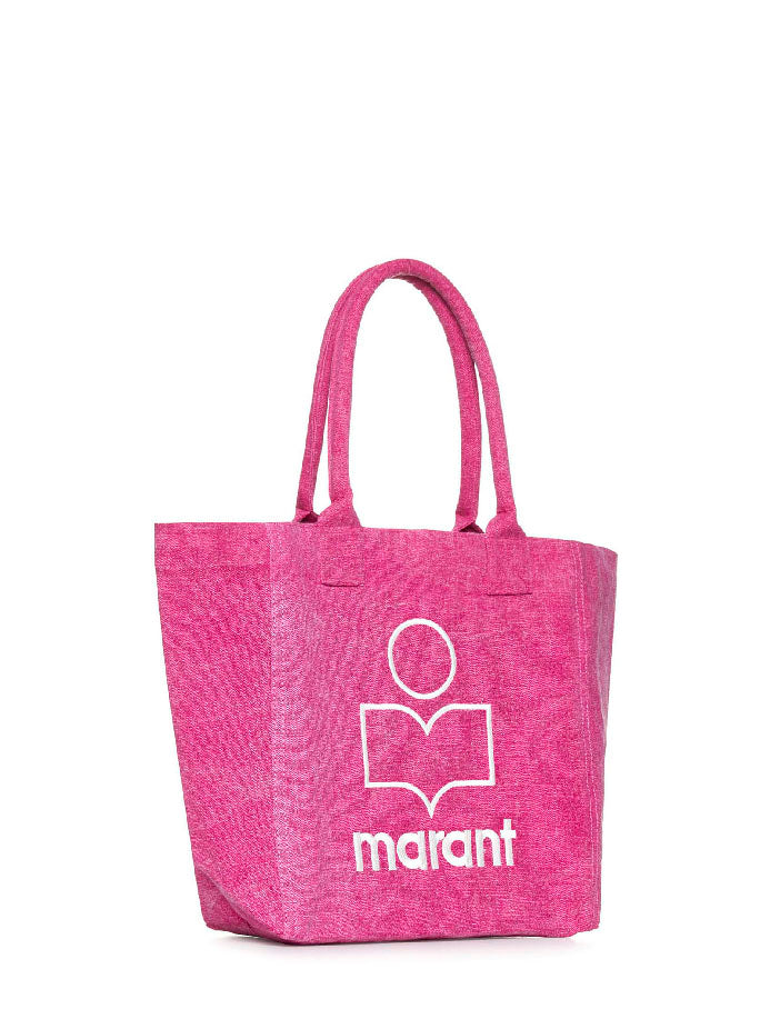Isabel Marant Women Small Yenky Bag In Faded-Effect Cotton With Logo