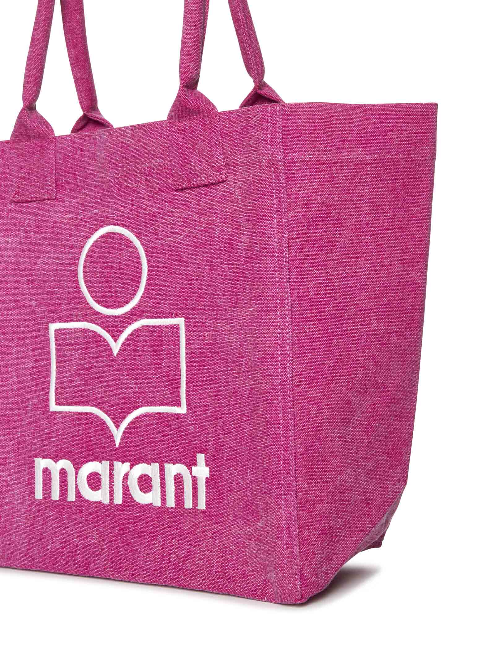 Isabel Marant Women Small Yenky Bag In Faded-Effect Cotton With Logo