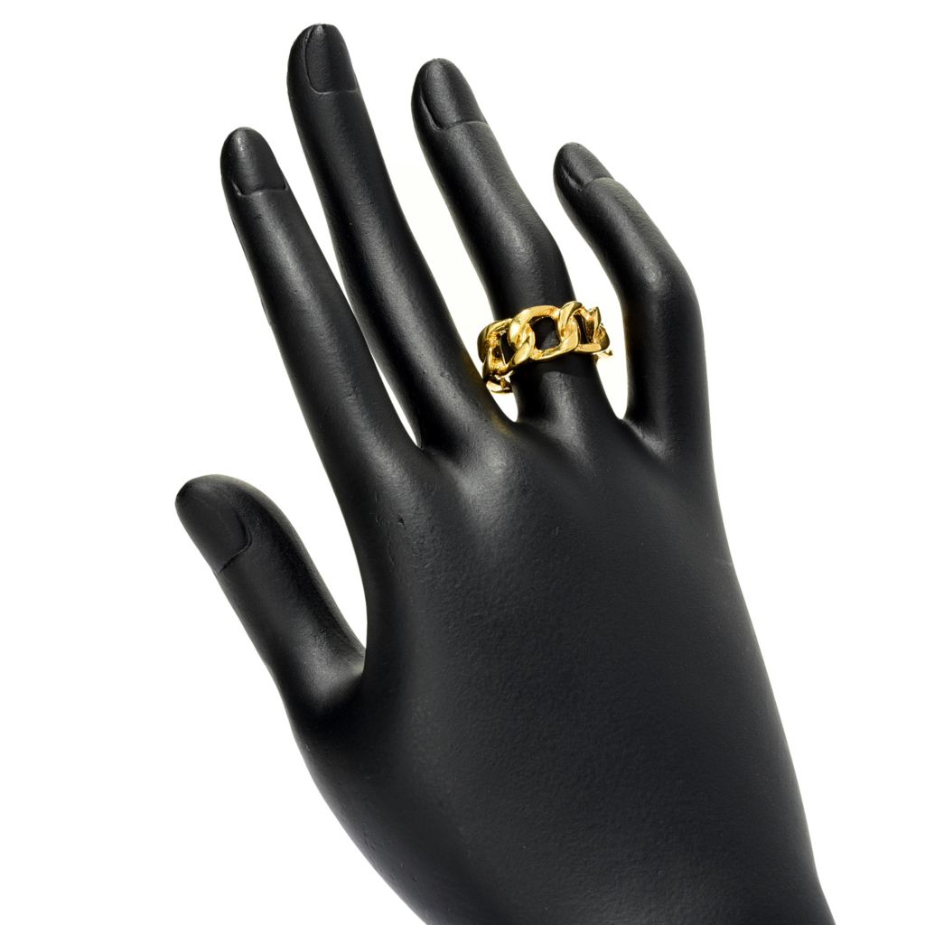 MAYAMAR 24K Gold Plated or Sterling Silver Plated Curb Link Ring by Steals
