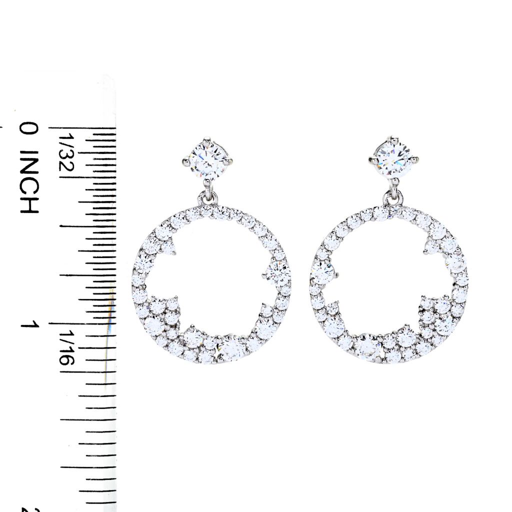Brilliante 3.13 DEW Scattered Simulated Diamond Open Drop Earrings by Steals