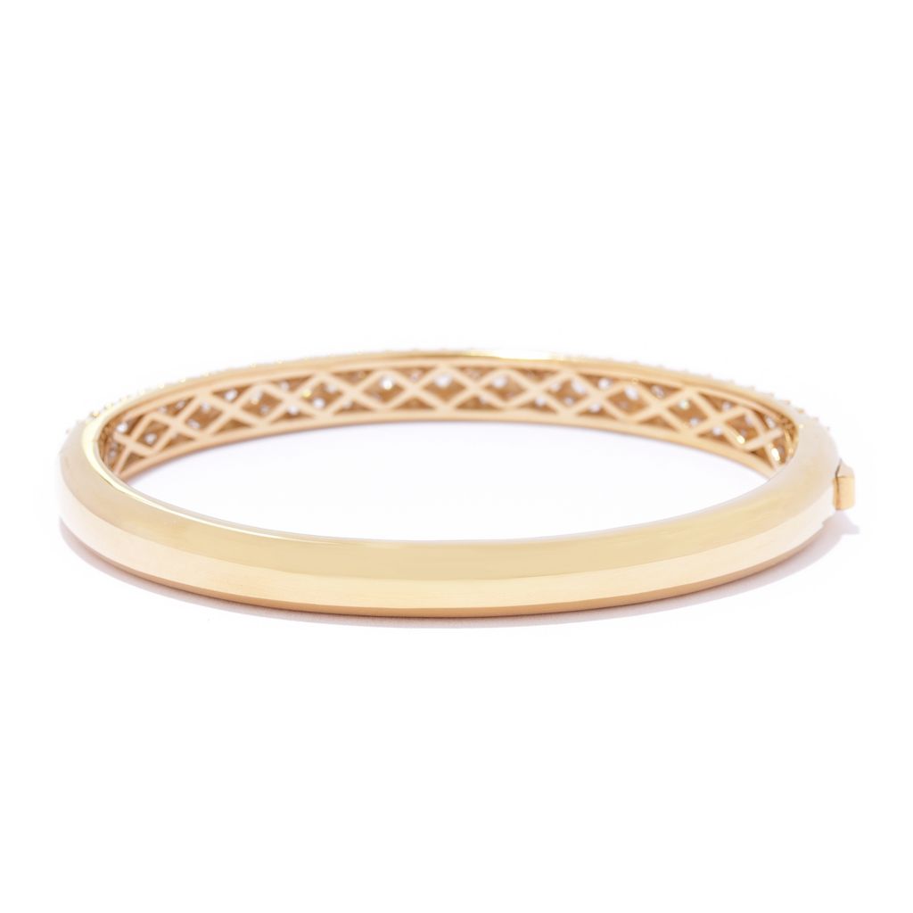 Brilliante 6.79 DEW Simulated Pave Diamond Hinged Bangle Bracelet by Steals